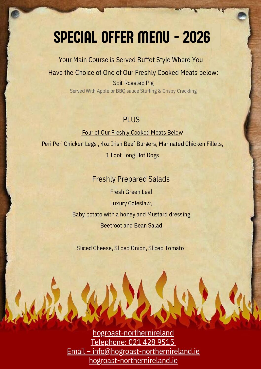 Australian BBQ Feast Menu Hog Roast Northern Ireland